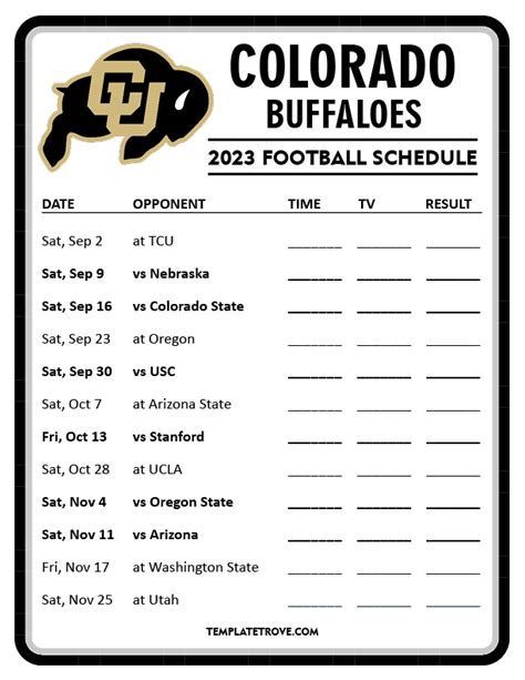 colorado buffaloes schedule football|colorado buffaloes 2023 record.